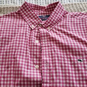 Vineyard Vines Pink Gingham Tucker Shirt